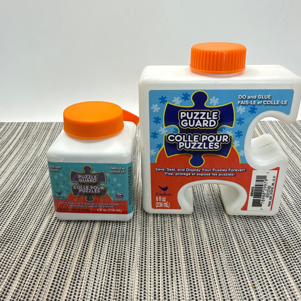 Cardinal Puzzle Guard Glue Sealer 12oz Set 8oz 4oz Bottles Brush Scrapers New